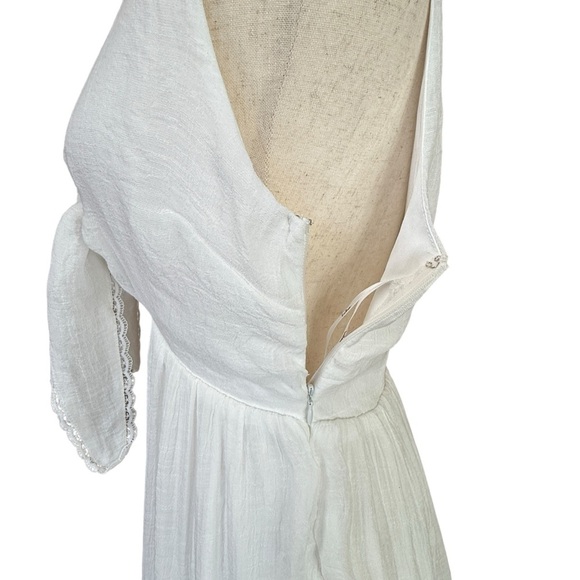 NEW Lulus Lively Beauty White Tie-Front Tiered Mini Dress. Small #1565 - Picture 4 of 7